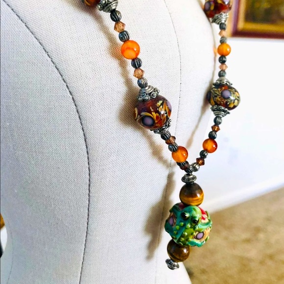 Vintage Art Glass Frog Pendant Necklace - Picture 11 of 11